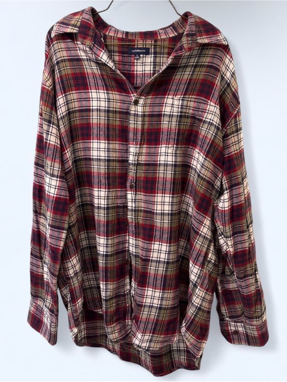 Croft & Barrow plaid flannel button-up shirt in women's size Large